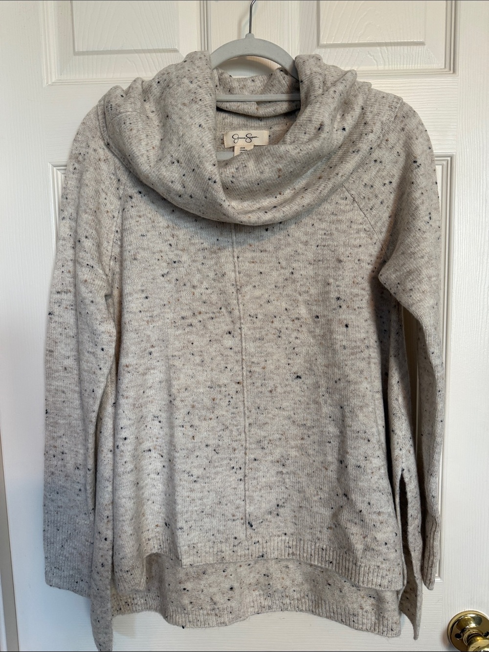 Cozy Hooded Speckled Knit Sweater - Oatmeal (#0008)